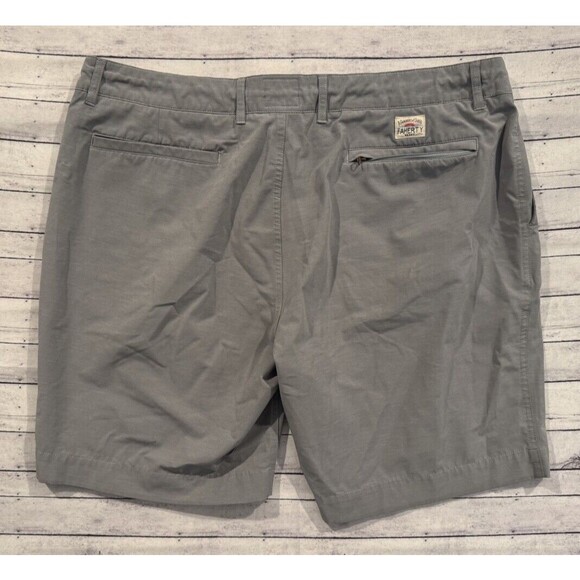 FAHERTY Mens All Day Shorts Sz 38 Heather Gray Stretch Drawstring Zip Pocket - Picture 10 of 16